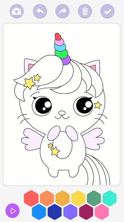 Unicorn Cat Coloring Book ဖန်သားပြင်ဓာတ်ပုံ 1