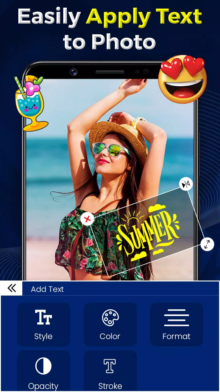 Add Text on Photo - Img Editor Captura de tela 1