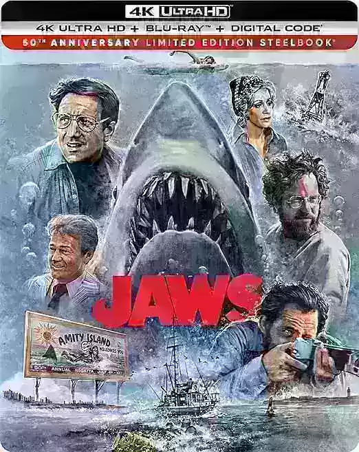 JAWS 50 주년 4K 스틸 북 선주문이 시작됩니다