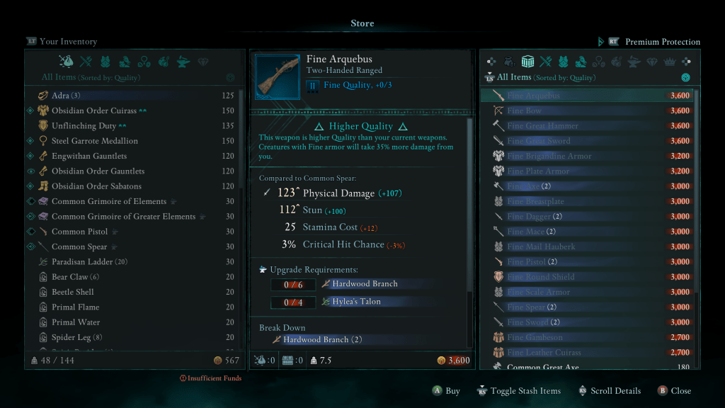 Avowed Fine Weapons and Armor Location