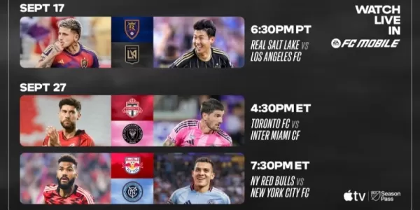 EA Sports FC移动版九月将直播三场美国职业足球大联盟赛事