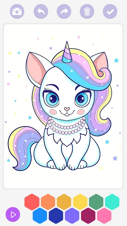 Unicorn Cat Coloring Book ဖန်သားပြင်ဓာတ်ပုံ 2