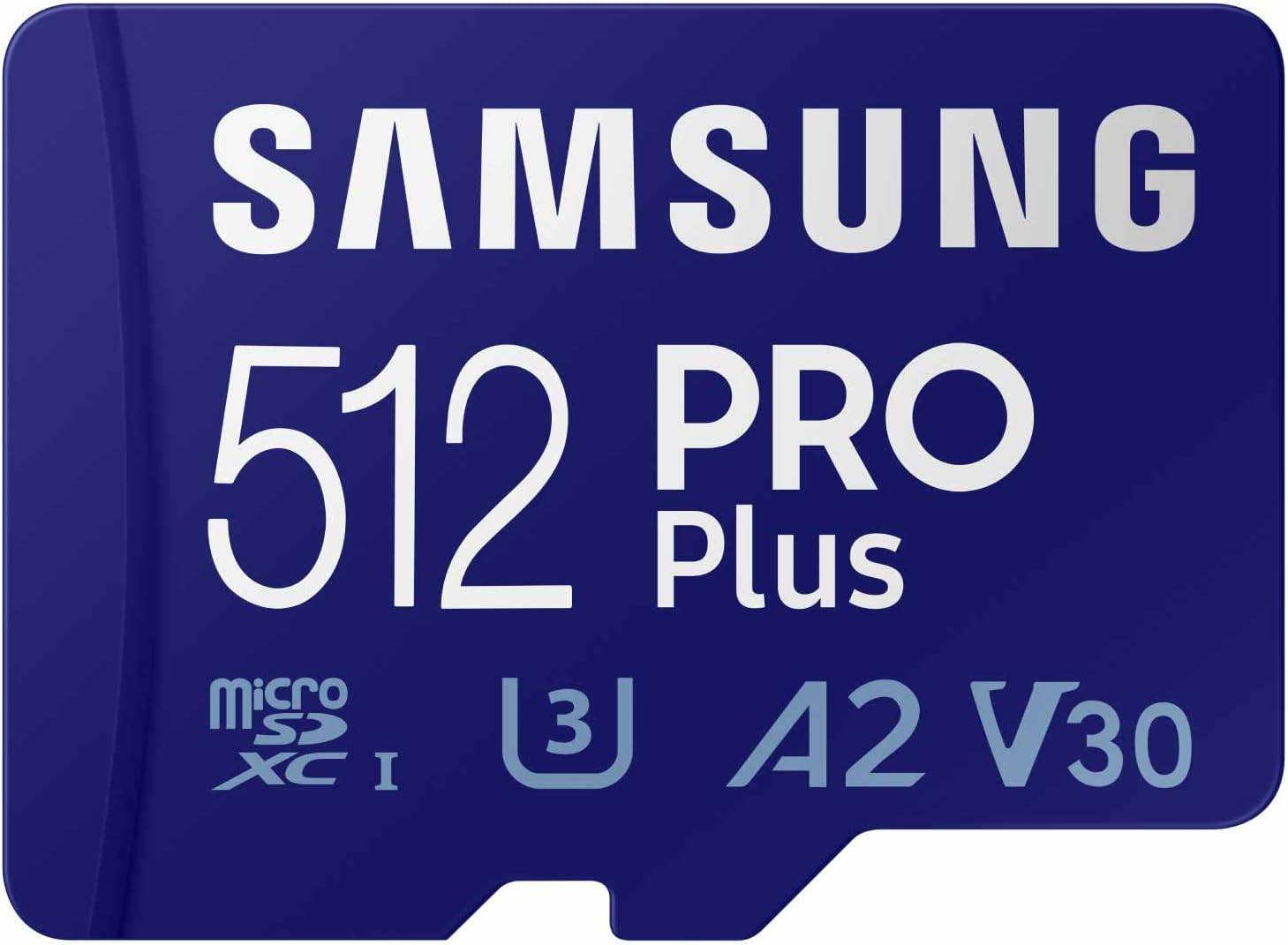 Samsung Pro Plus MicroSD 메모리 카드 + 어댑터, 512GB