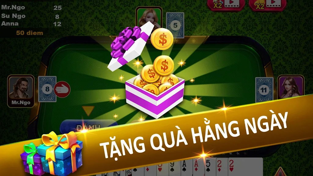 Tien Len - Thirteen - Mien Nam Offline - Chip 스크린샷 3