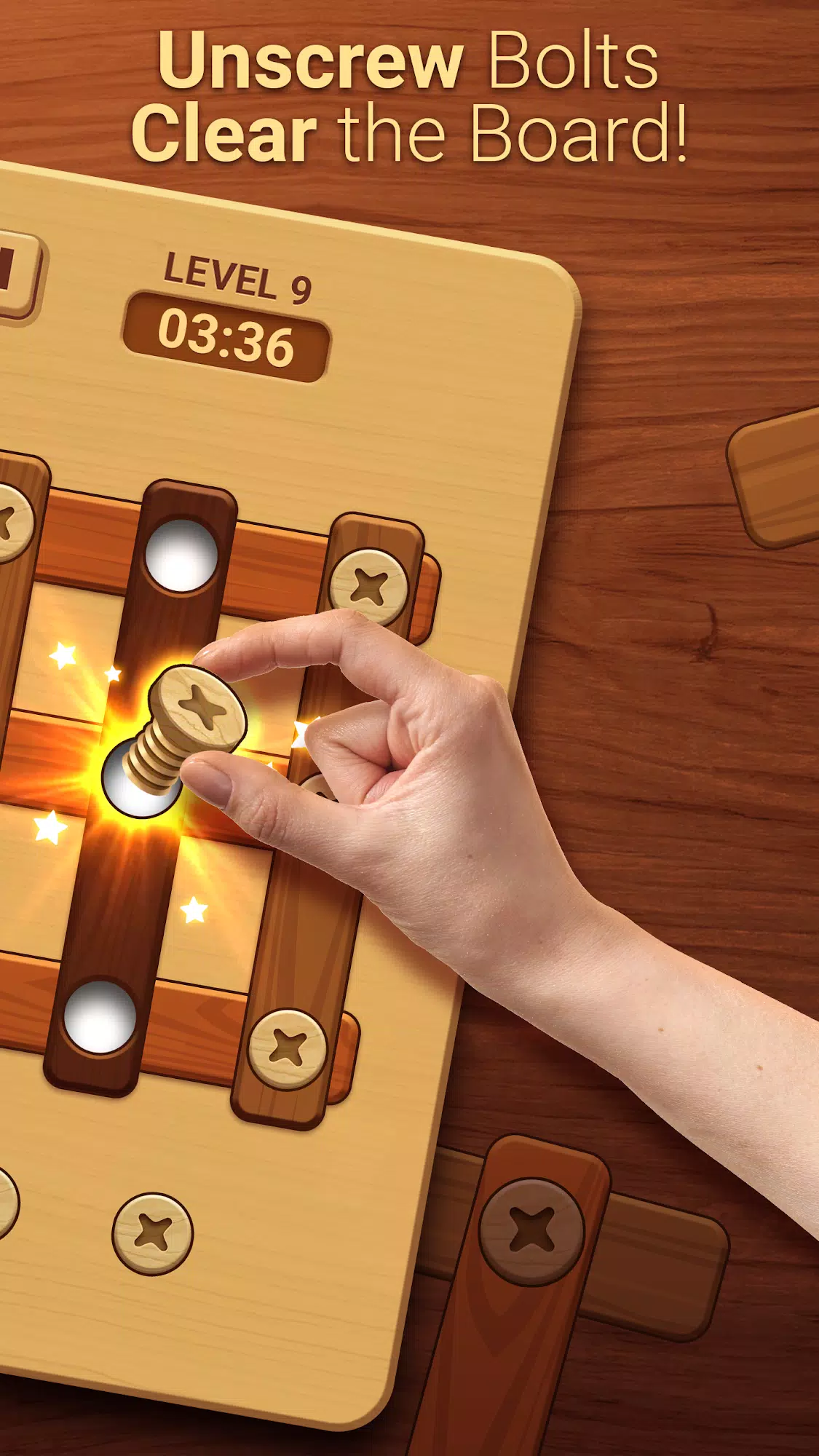 Woodle - Wood Screw Puzzle Captura de tela 1