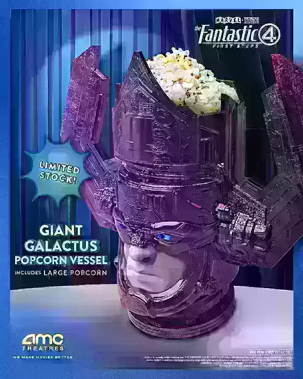 AMC enthüllt riesigen Galactus-Popcornbecher für Fantastic Four: First Steps