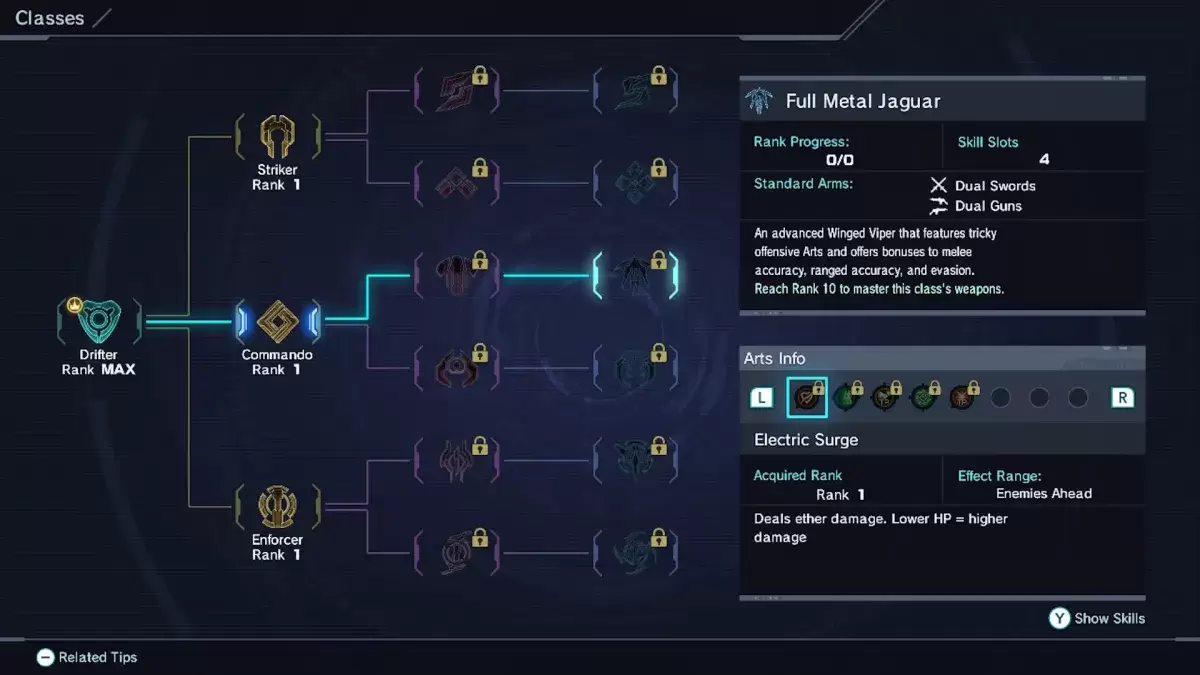 Xenoblade Chronicles x中的完整金属美洲虎类选项x