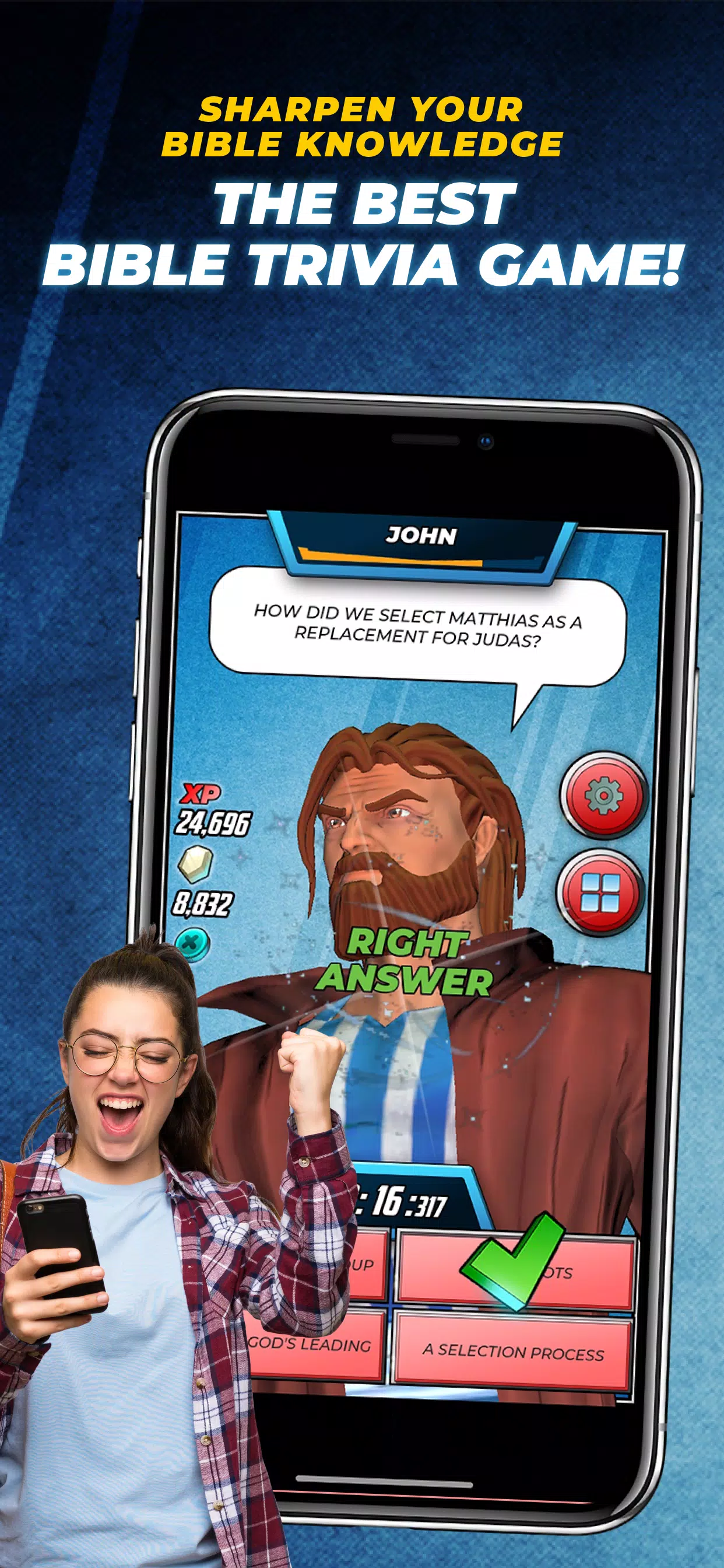 Bible Trivia Game: Heroes Tangkapan skrin 0