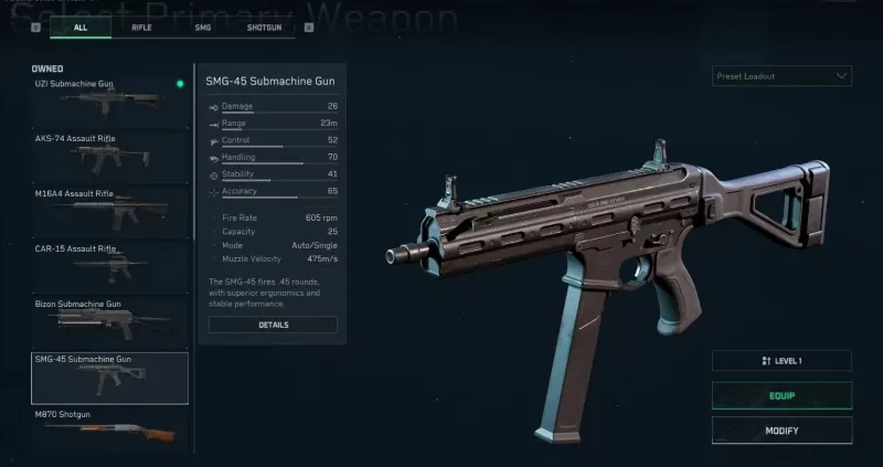 Delta Force: การตั้งค่า SMG 45 ที่ดีที่สุด - การโหลดแบบเต็มและรหัส