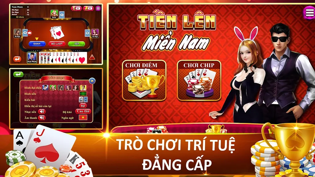 Tien Len - Thirteen - Mien Nam Offline - Chip 스크린샷 0