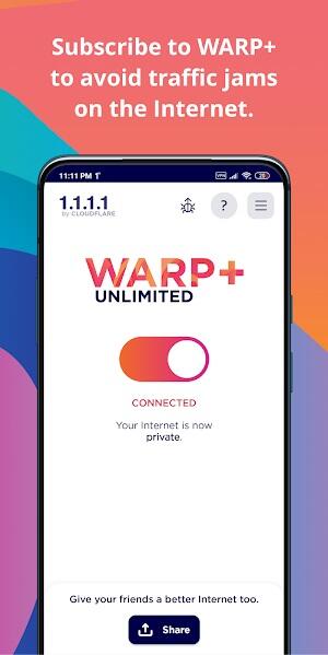 1.1.1.1 + WARP: Safer Internet スクリーンショット 1
