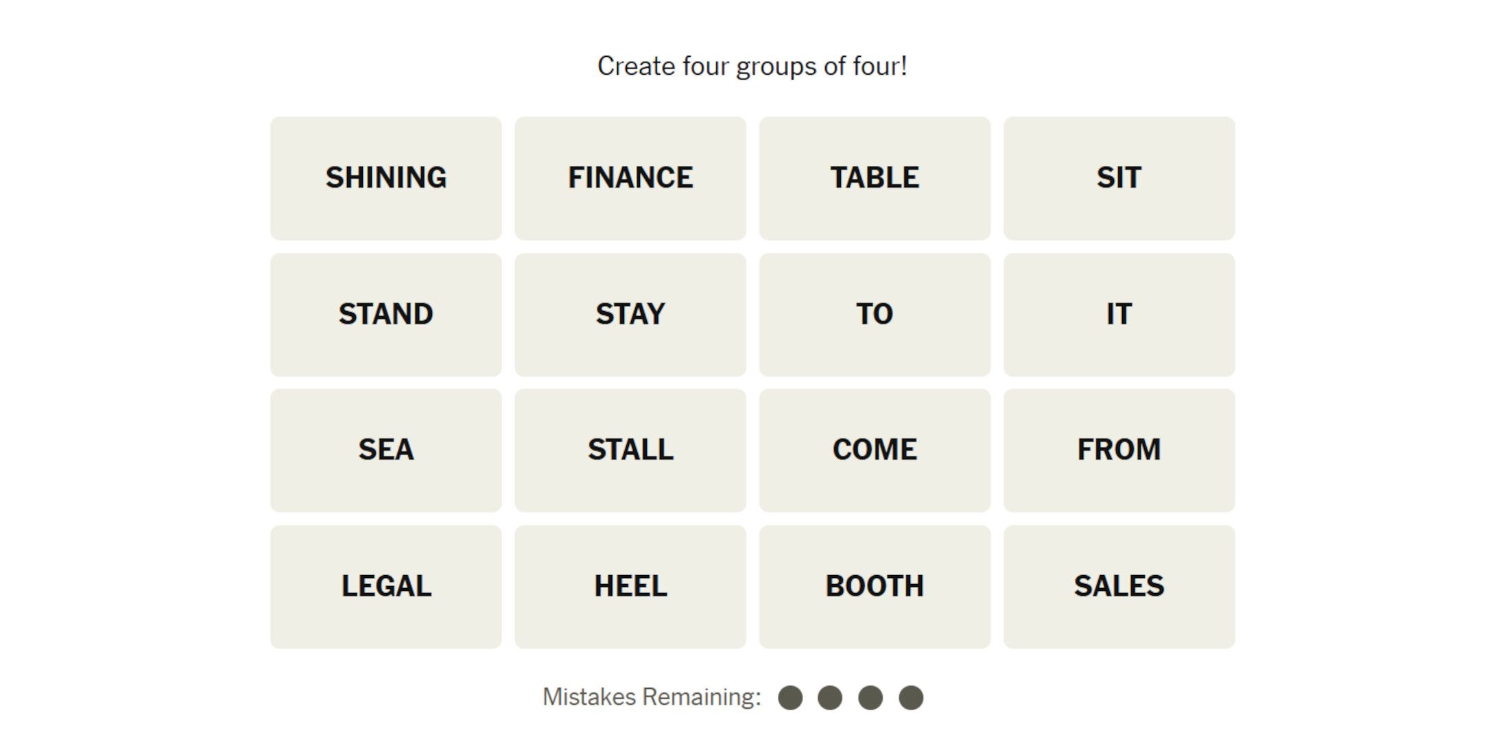 NYT Connections难题＃578