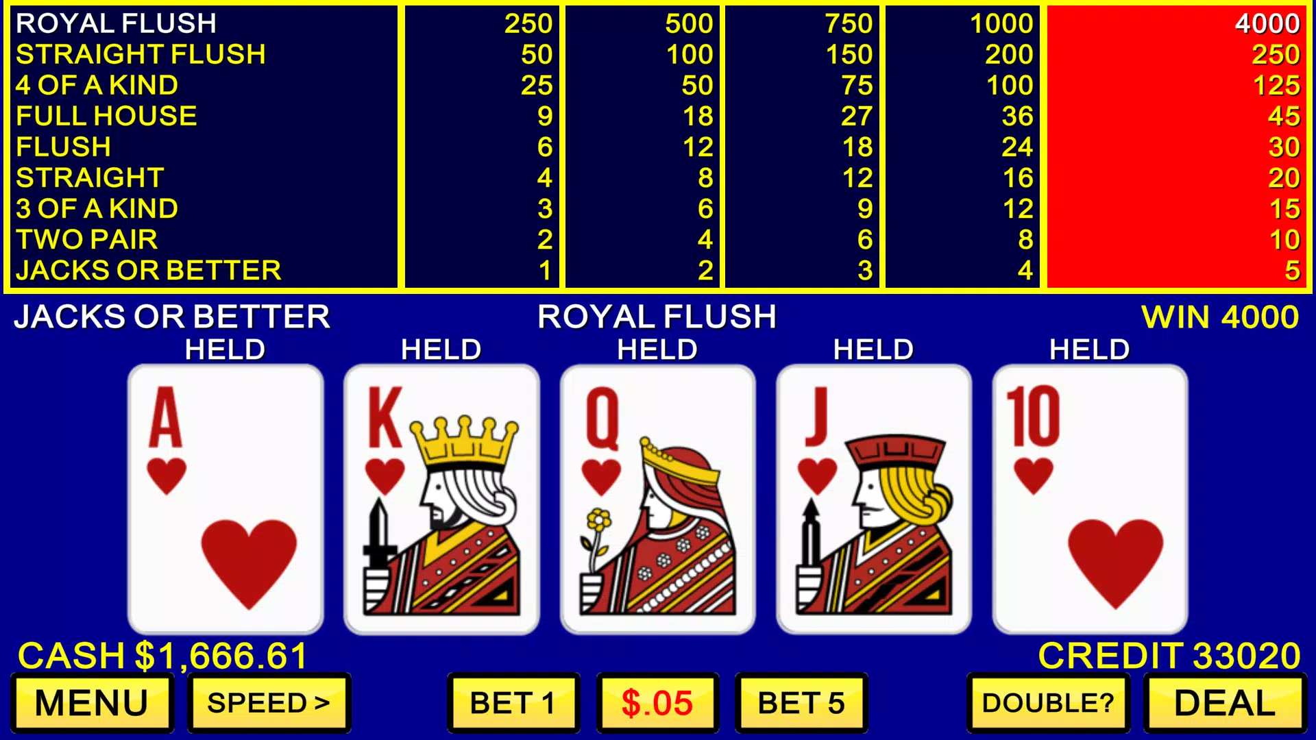 Video Poker Casino Capture d'écran 0