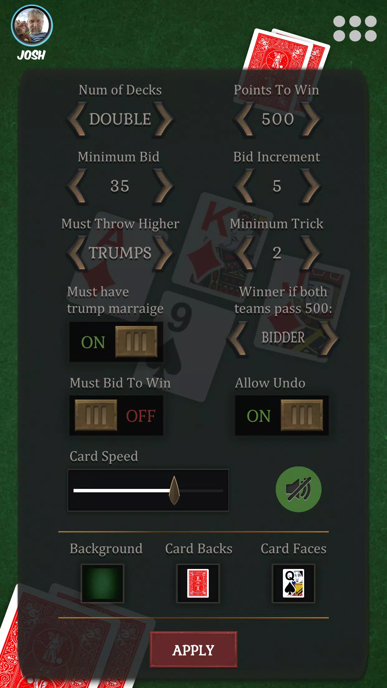 Pinochle Online Captura de tela 3