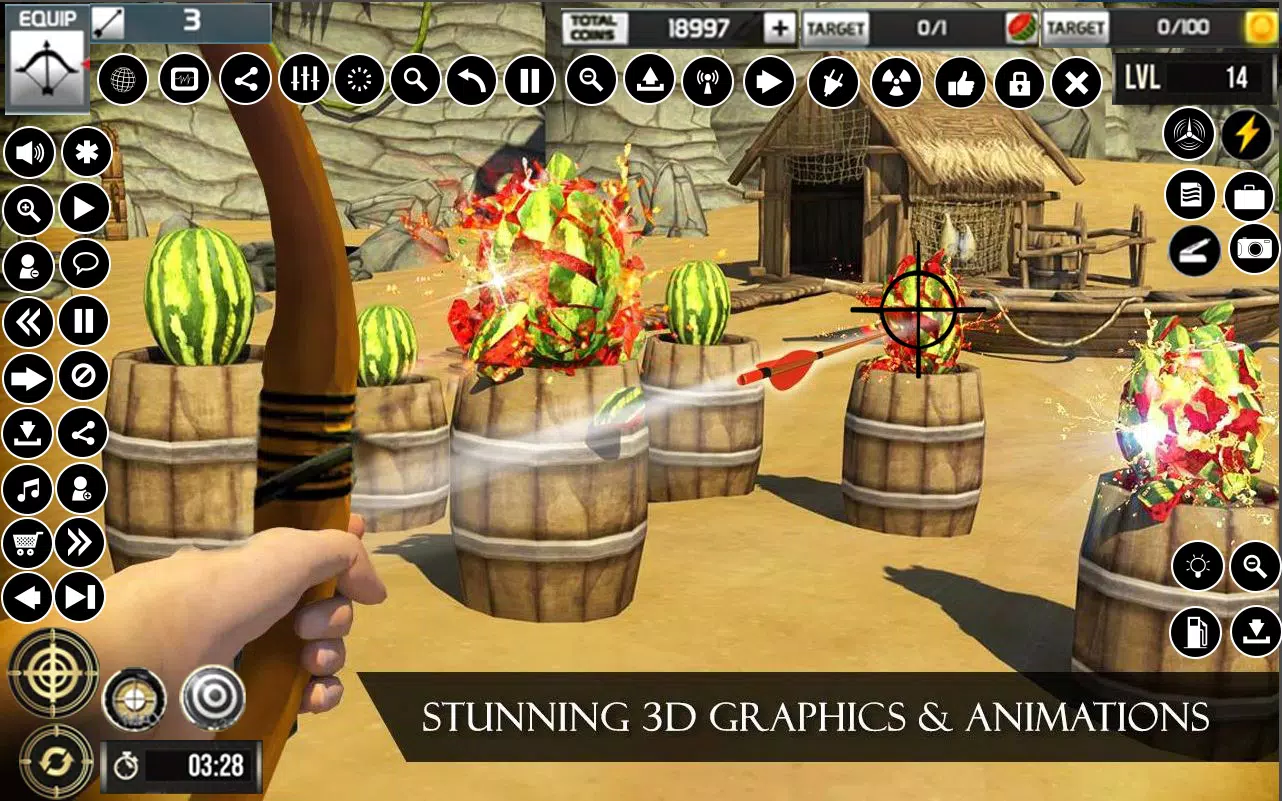 Jeux de tir à l'arc pastèque Capture d'écran 1