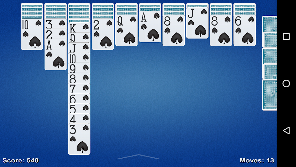 Spider Solitaire Game Capture d'écran 1