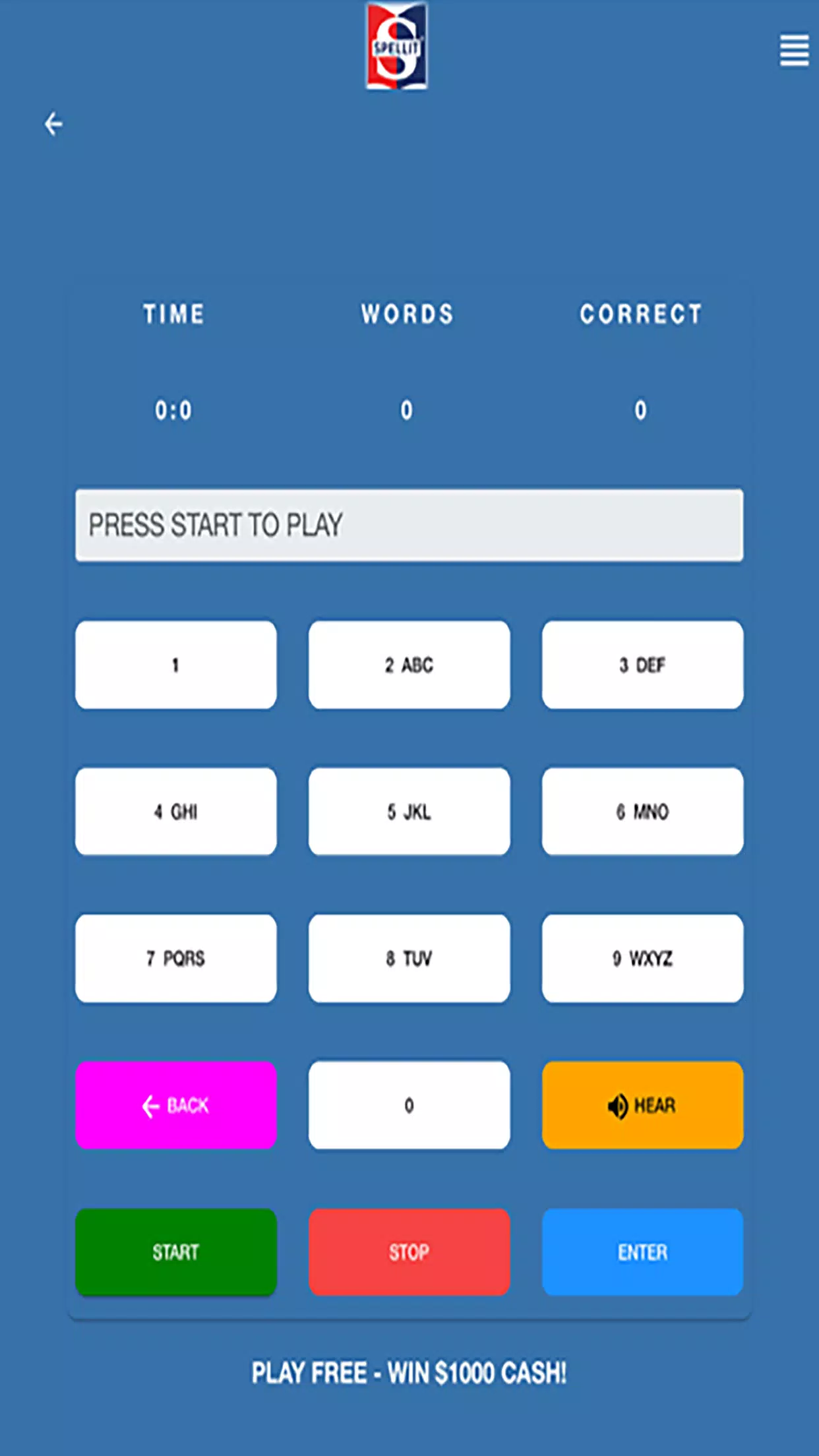 SPELLIT® SPELL WORDS WIN CASH Captura de tela 1