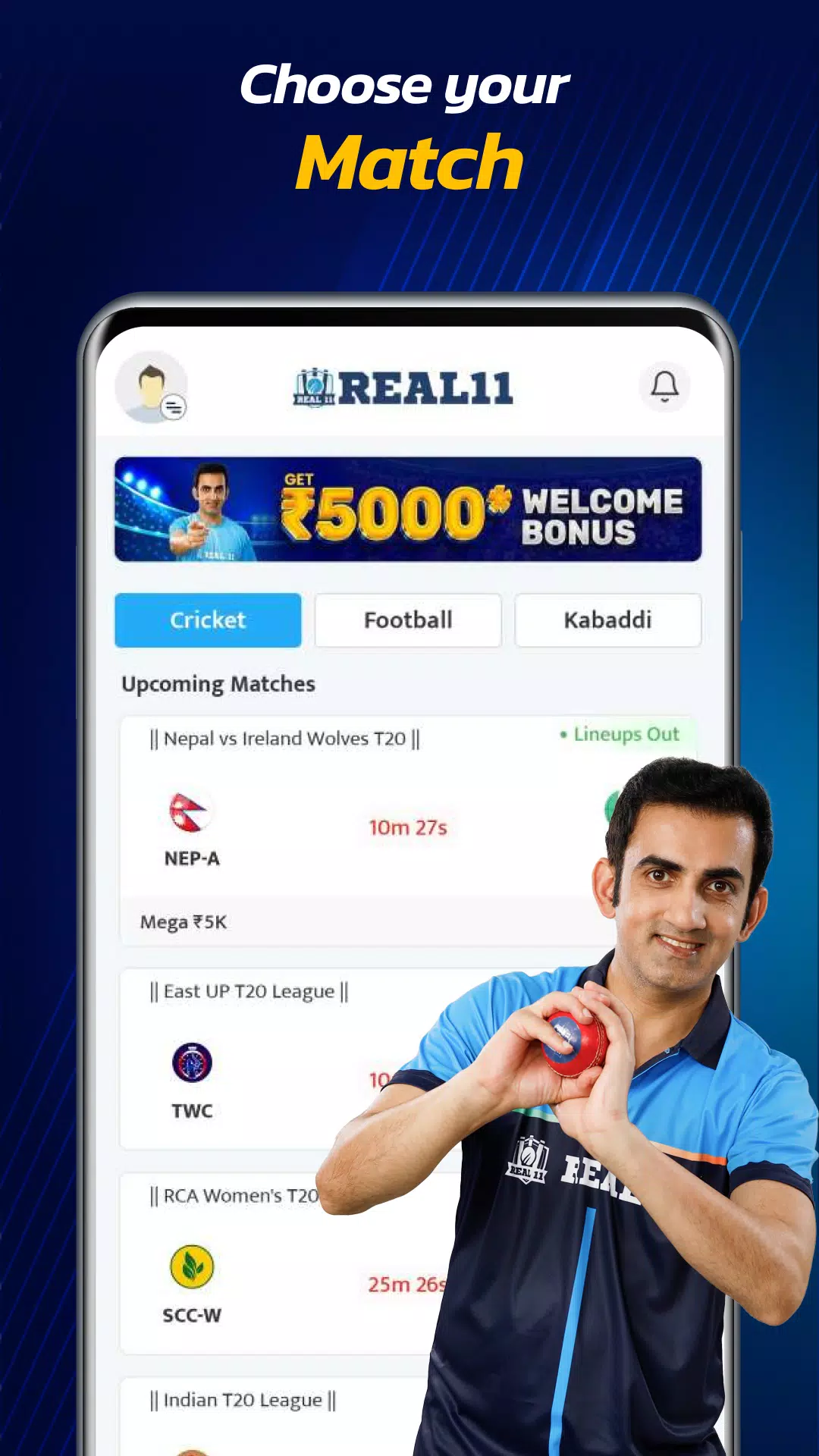 Real11: Play Fantasy Cricket Скриншот 3