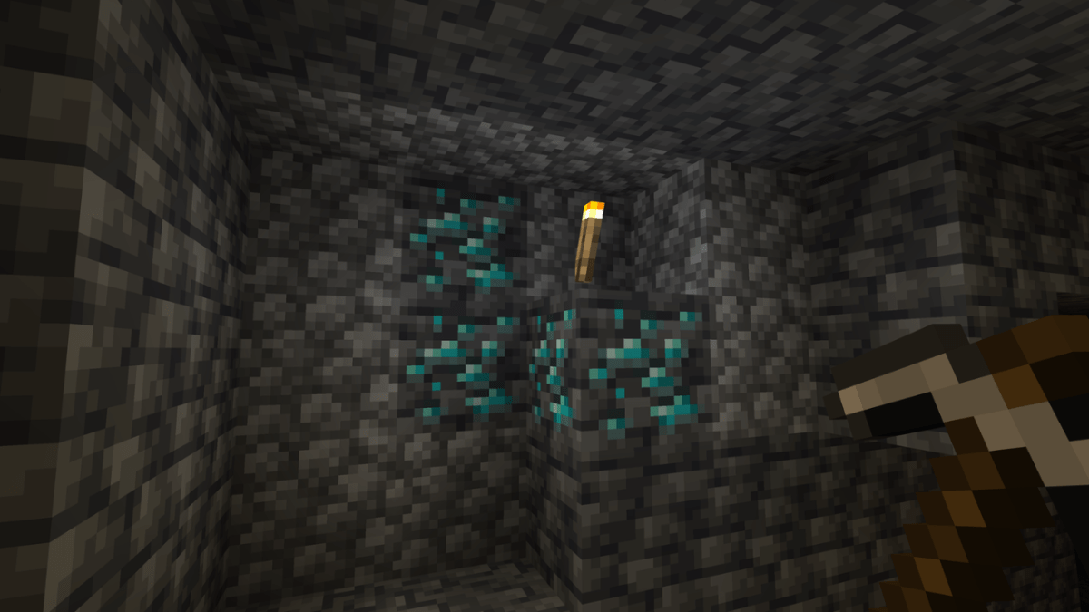 Diamantes no Minecraft.