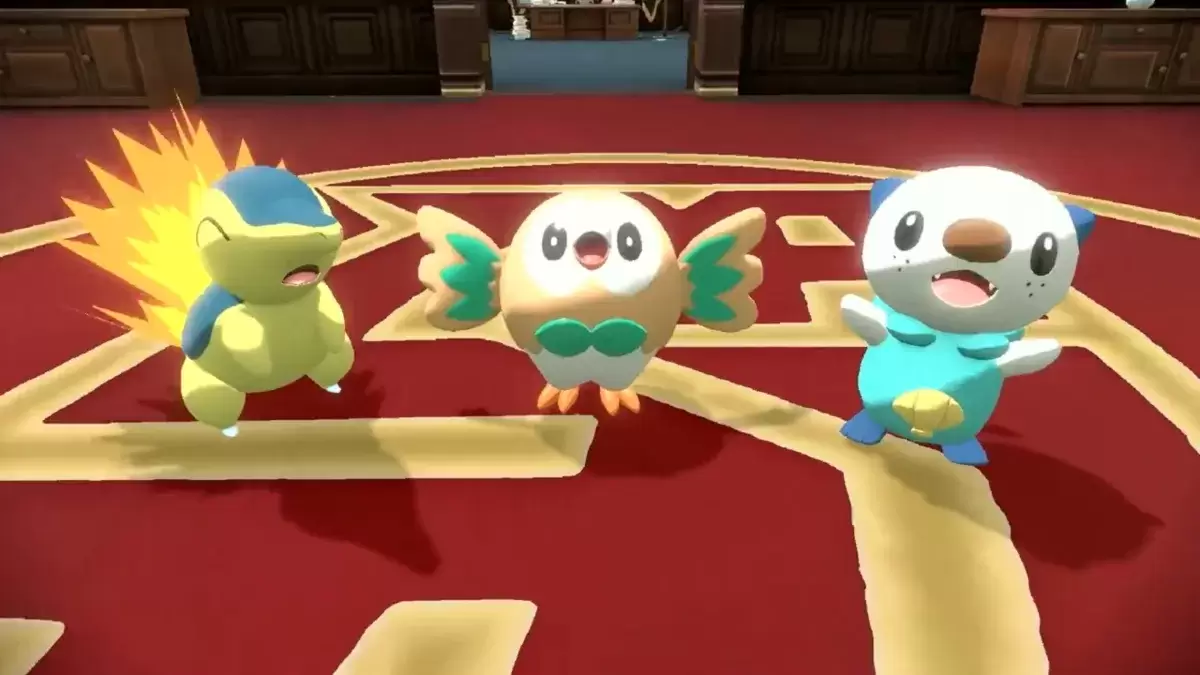 Pokémon Legends: Arceus Starters Cyndaquil, Rowlet, at Oshawott