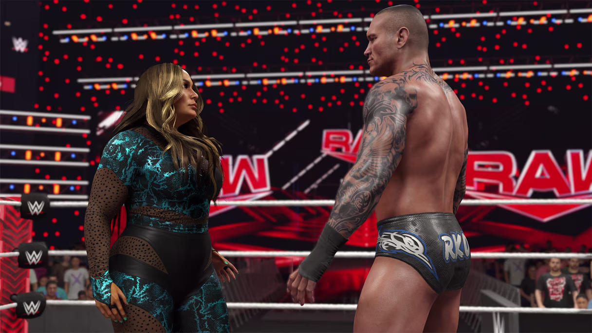 Nia Jax와 Randy Orton은 월요일 밤 Raw가 wwe 2k25 *에서 젠더 경기에서 RAW를 마주 보았습니다.